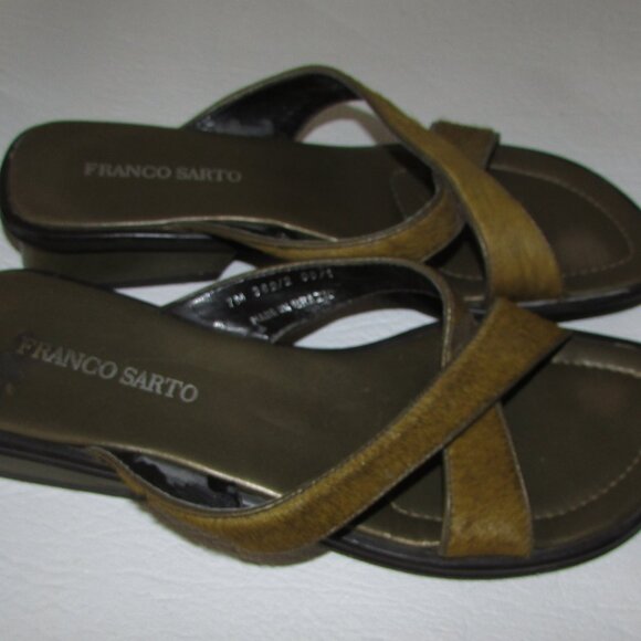 FRANCO SARTO Ponyhair Sandals Slides - Sz 7 - Picture 3 of 8